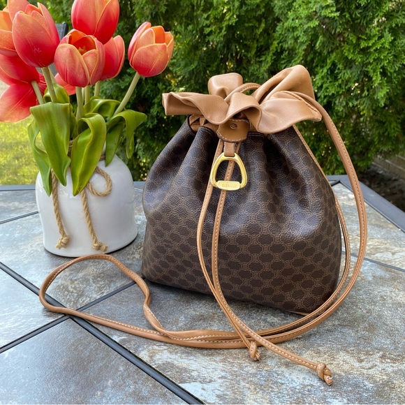 Celine Vintage Macadam Drawstring Bucket Bag - Picture 15 of 16